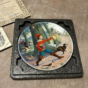 Perfect Condition Porcelain Le Petit Poucet Plate with Certificate and pamphlet